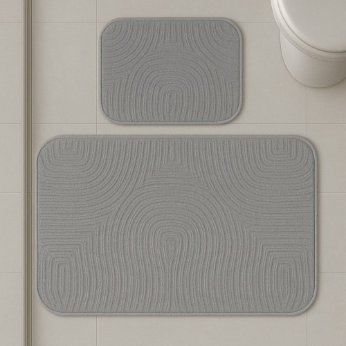 Σετ Πατάκι Μπάνιου Armada 2τμχ Γκρι BM-07-GR