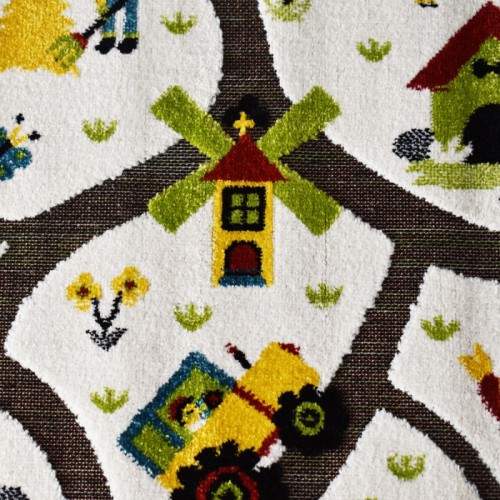 Παιδικό Χαλί-Πατάκι 3D Farm Adventure N073A 80X150cm - Κρεμ