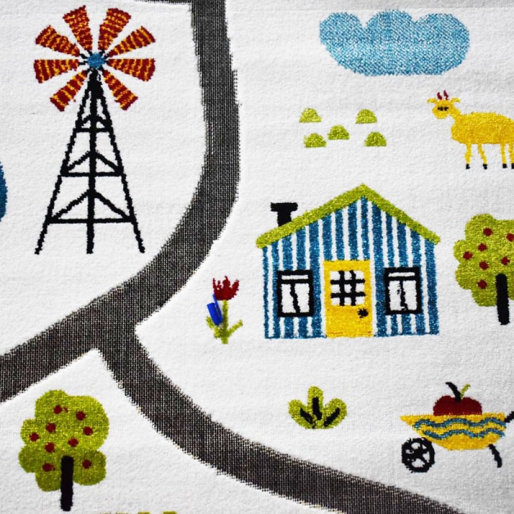  Παιδικό Χαλί 3D Farm Adventure P185A 200X250cm - Κρέμ