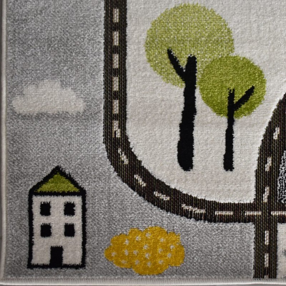 Παιδικό Χαλί-Πατάκι 3D City Adventure P582A 80X150cm - Γκρι