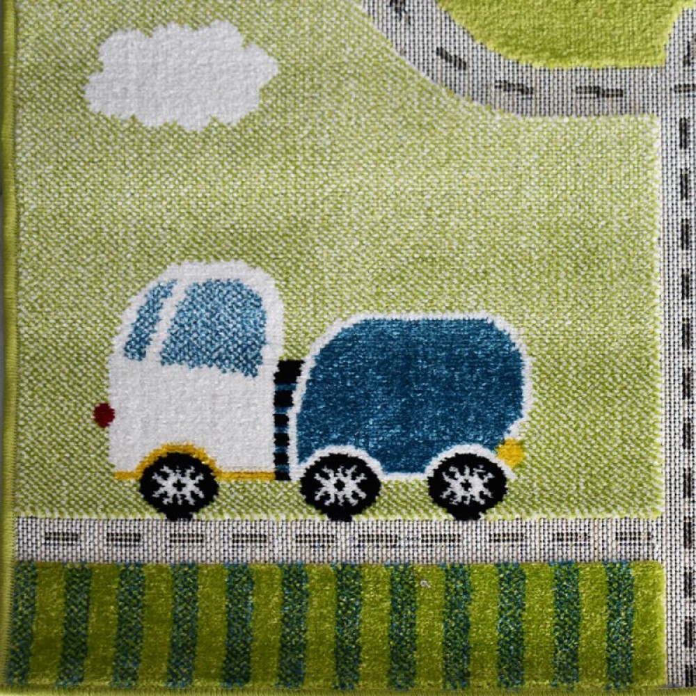 Παιδικό Χαλί-Πατάκι 3D City Adventure P582A 80X150cm - Πράσινο