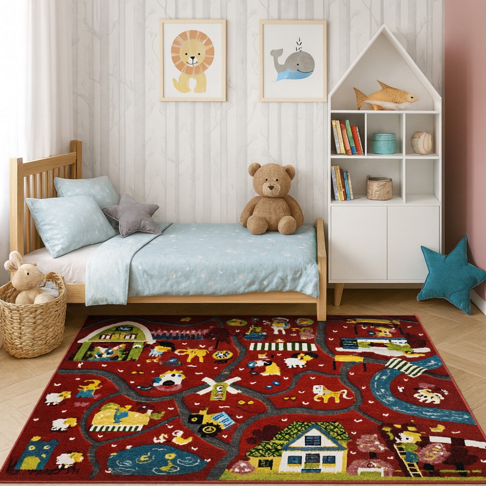 Παιδικό Χαλί 3D Farm Adventure N073A 200X250cm - Κόκκινο Παιδικό Χαλί 3D Farm Adventure N073A 200X250cm - Κόκκινο