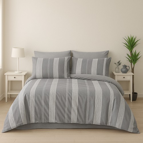 Σετ Διπλή Παπλωματοθήκη Ilaria 200x220 4τμχ Ανθρακί DC309-ANT Σετ Διπλή Παπλωματοθήκη Ilaria 200x220 4τμχ Ανθρακί DC309-ANT