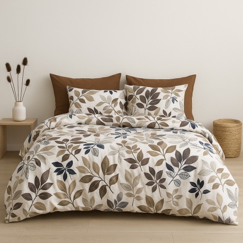 Υπέρδιπλη Σετ Παπλωματοθήκη Flora 220X240cm 4τμχ DC5030-BR Υπέρδιπλη Σετ Παπλωματοθήκη Flora 220X240cm 4τμχ DC5030-BR