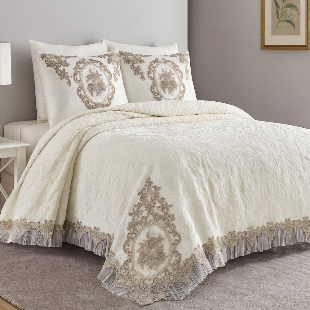 Σετ Κουβέρτα Adela Ιβουάρ 6τμχ (230x250cm) SET826 Σετ Κουβέρτα Adela Ιβουάρ 6τμχ (230x250cm) SET826