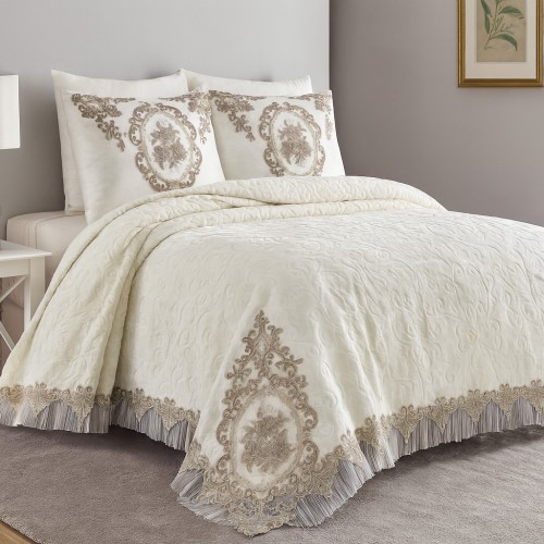 Σετ Κουβέρτα Adela Ιβουάρ 6τμχ (230x250cm) SET826 Σετ Κουβέρτα Adela Ιβουάρ 6τμχ (230x250cm) SET826