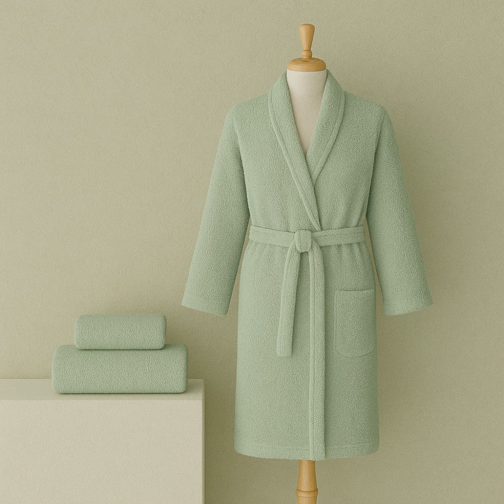 Σετ Μπουρνούζι 3τμχ Βαμβακερό με σχέδιο onesize Πράσινο BOX200-GRN-SET Σετ Μπουρνούζι 3τμχ Βαμβακερό με σχέδιο onesize Πράσινο BOX200-GRN-SET