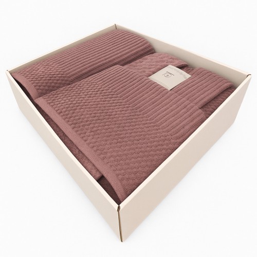 Σετ Μπουρνούζι 3τμχ Βαμβακερό με σχέδιο onesize Σάπιο μήλο BOX200-RA-SET