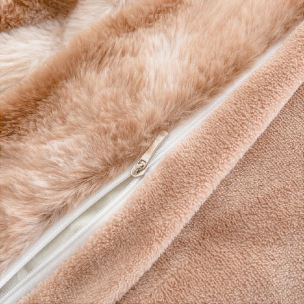 Υπέρδιπλη Σετ Έξυπνη Παπλωματοθήκη γούνινη Rabbit Fur Bubble (3τμχ) 220x240cm DCS-200-CRM Καραμέλα