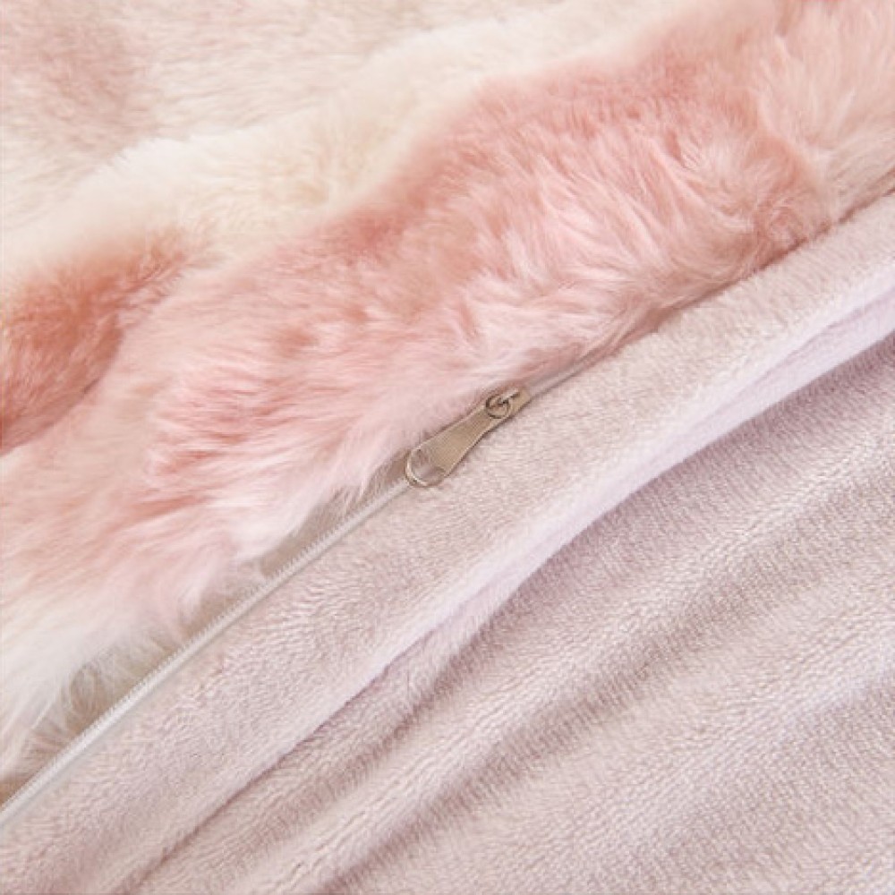 Υπέρδιπλη Σετ Έξυπνη Παπλωματοθήκη γούνινη Rabbit Fur Bubble (3τμχ) 220x240cm DCS-200-PN Ροζ