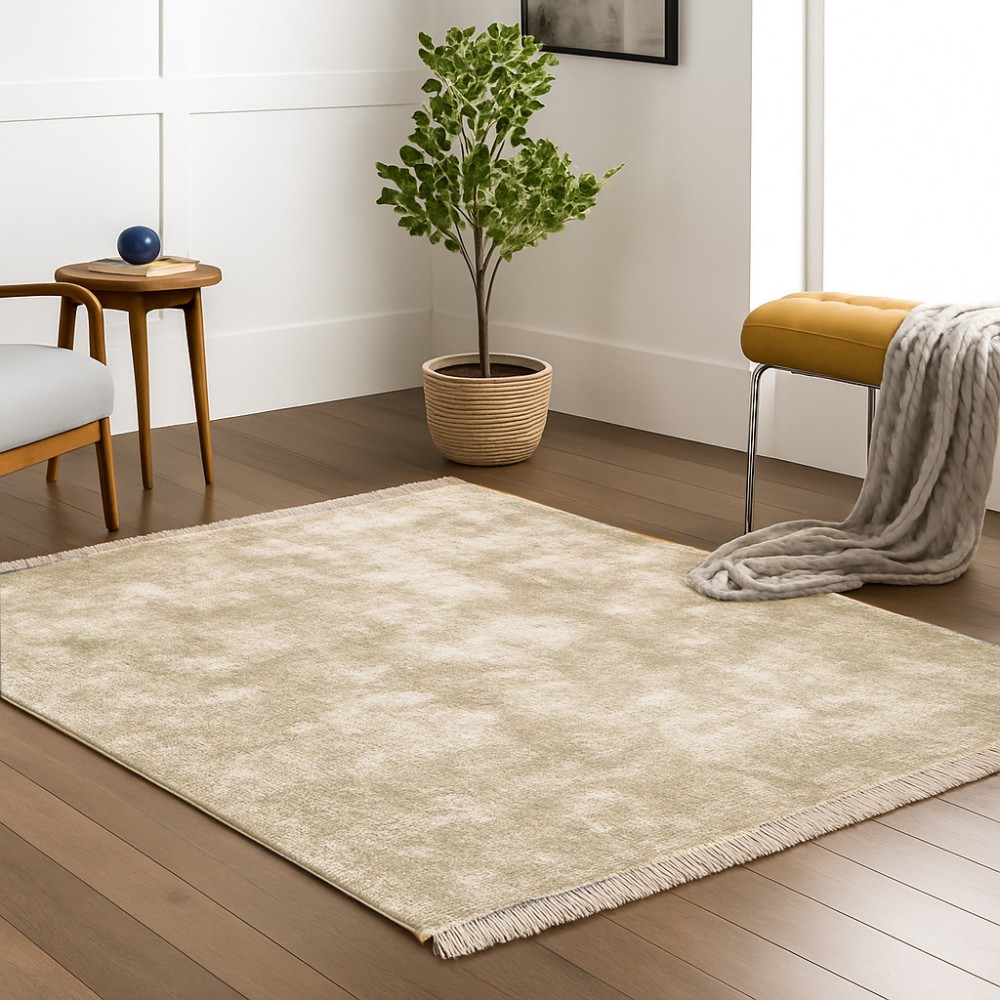 Γούνινο Χαλί Deluxe Μονόχρωμο με Κρόσσι PST003-BG-200 μπέζ 200x270cm