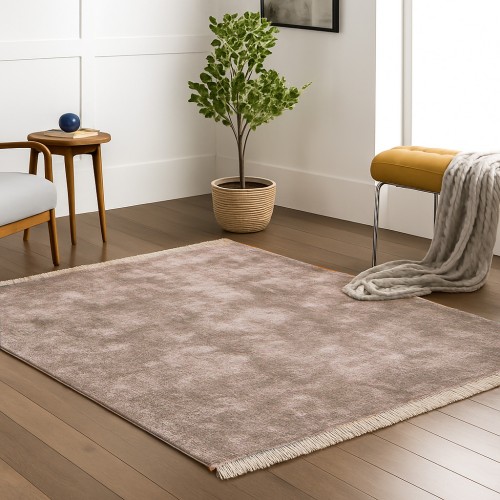 Γούνινο Χαλί Deluxe Μονόχρωμο με Κρόσσι PST003-VZ-200 καφέ μόκα 200x270cm