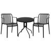 Set (3pcs) Table with 2 Chairs 60x60x70 Everest RD543-RETZO-BL Black Set (3pcs) Table with 2 Chairs 60x60x70 Everest RD543-RETZO-BL Black