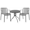 Set (3pcs) Table with 2 Chairs 60x60x70 Everest GRD543-RETZO-GR Grey Set (3pcs) Table with 2 Chairs 60x60x70 Everest GRD543-RETZO-GR Grey