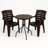 Set (3pcs) Table with 2 Chairs 60x60x70 Everest GRDEVEREST-RETZO-BR Brown Set (3pcs) Table with 2 Chairs 60x60x70 Everest GRDEVEREST-RETZO-BR Brown