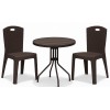 Set (3pcs) Table with 2 Chairs 60x60x70 Paris GRDPARIS-RETZO-BR Brown Set (3pcs) Table with 2 Chairs 60x60x70 Paris GRDPARIS-RETZO-BR Brown