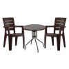 Set (3pcs) Table with 2 Chairs Square 60x60x70 Reday GRDREDAY-RETZO-BR Brown Set (3pcs) Table with 2 Chairs Square 60x60x70 Reday GRDREDAY-RETZO-BR Brown