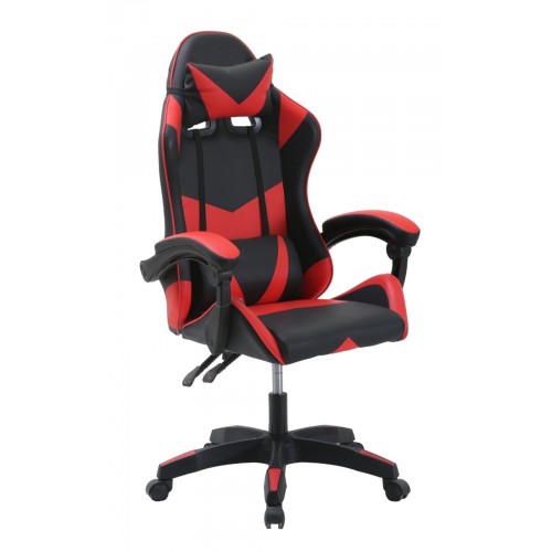 Πολυθρόνα - Καρέκλα Γραφείου Gaming Ανακλινόμενη Δερματίνη CHO-2303-BLRD Μαύρο-Κόκκινο 62x64x126cm