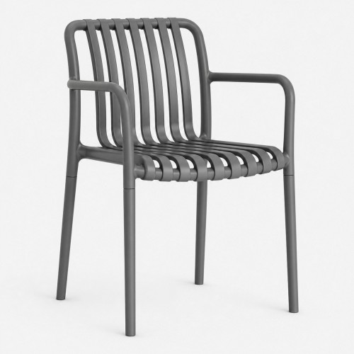 Πολυθρόνα - Καρέκλα Πολυπροπυλένιου με Αποσπώμενα Πόδια Moda 51x57x78cm Γκρι CH549-GR