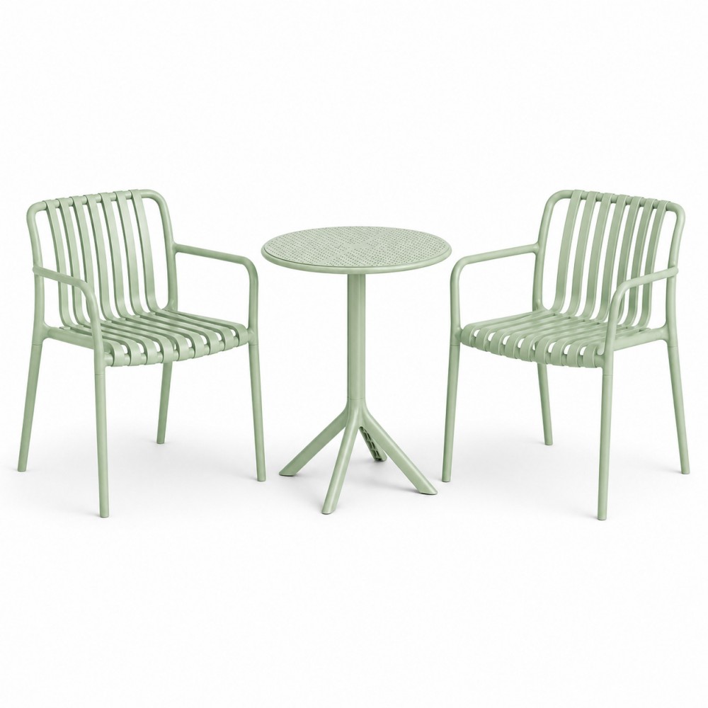 Σετ (3τμχ) Τραπέζι με 2 Καρέκλες Στρογγυλό 60x60x75 Moda GRD549-ROUND-MNT Μέντα