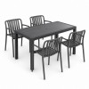 Σετ (5τμχ) Τραπεζαρία κήπου και Βεράντας Moda (120x70x75) GRD549-120-5-ANTGR Ανθρακί-Γκρι