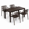 Σετ (5τμχ) Τραπεζαρία κήπου και Βεράντας Moda (120x70x75) GRD549-120-5-BR Καφέ 