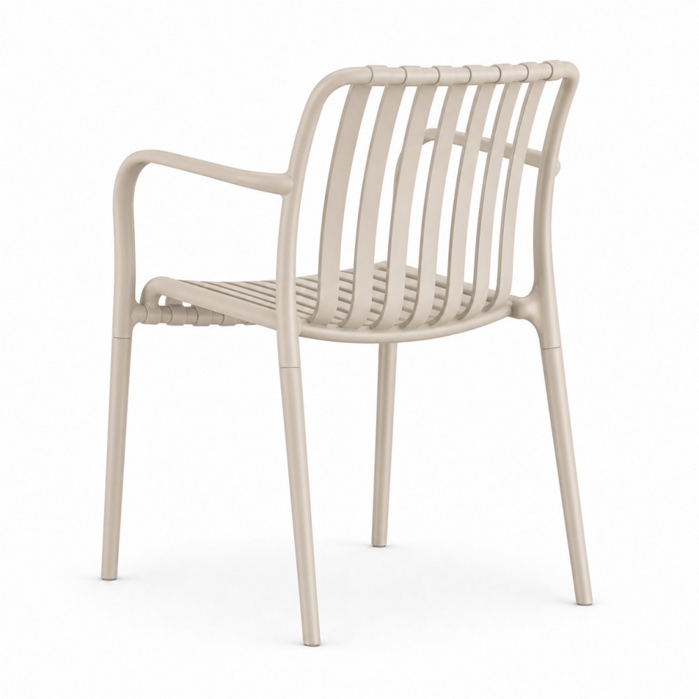 Πολυθρόνα - Καρέκλα Πολυπροπυλένιου με Αποσπώμενα Πόδια Moda 51x57x78cm Μπεζ CH549-BG