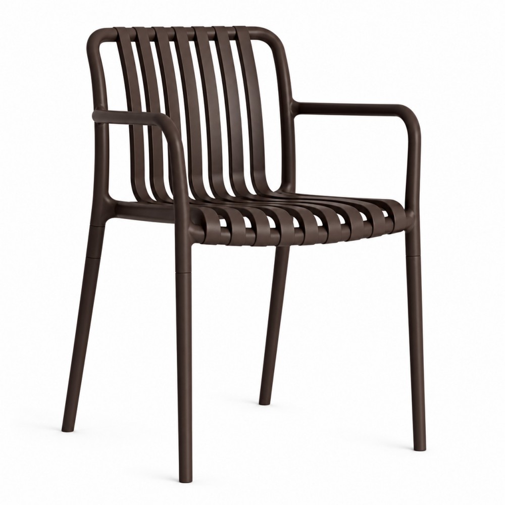 Πολυθρόνα - Καρέκλα Πολυπροπυλένιου με Αποσπώμενα Πόδια Moda 51x57x78cm Καφέ CH549-BR