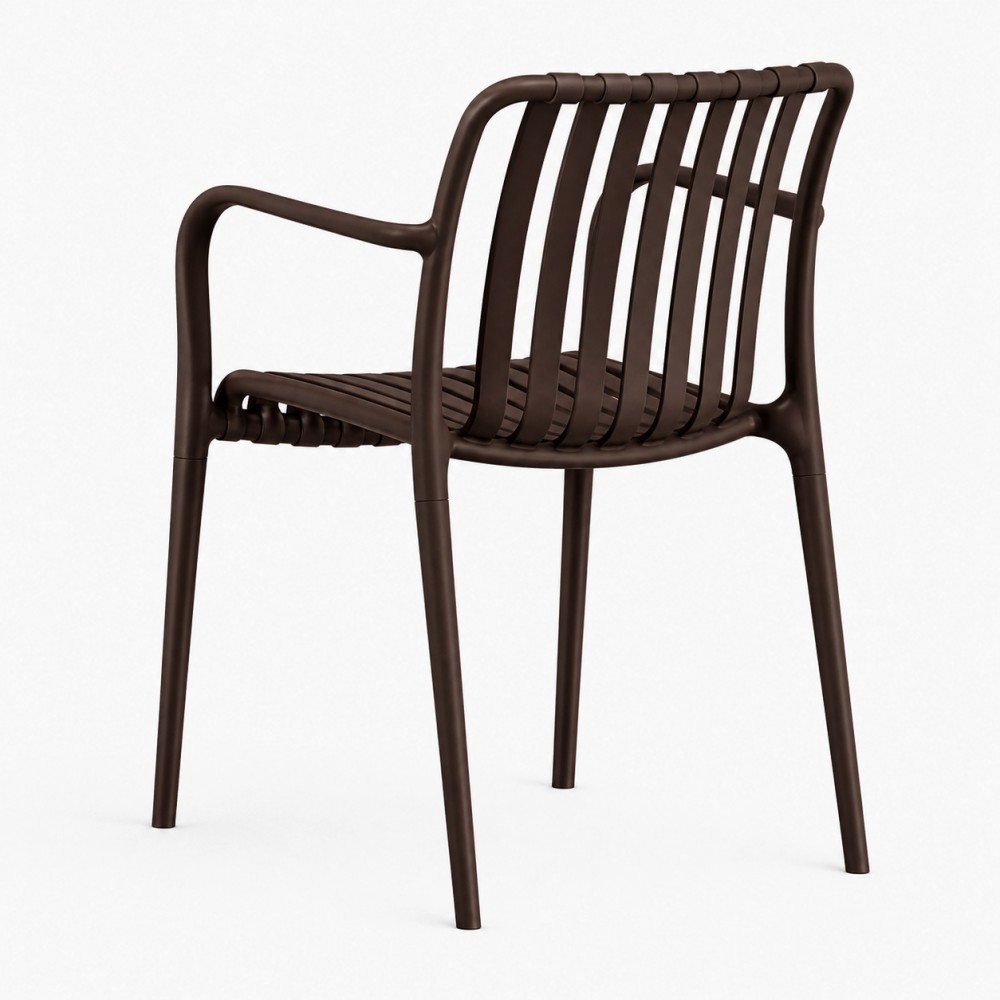 Πολυθρόνα - Καρέκλα Πολυπροπυλένιου με Αποσπώμενα Πόδια Moda 51x57x78cm Καφέ CH549-BR