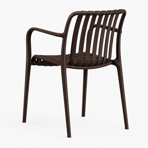 Πολυθρόνα - Καρέκλα Πολυπροπυλένιου με Αποσπώμενα Πόδια Moda 51x57x78cm Καφέ CH549-BR