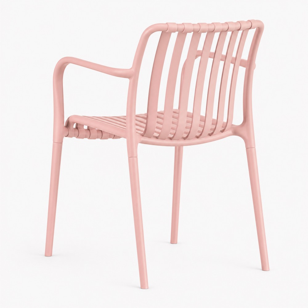 Πολυθρόνα - Καρέκλα Πολυπροπυλένιου με Αποσπώμενα Πόδια Moda 51x57x78cm Ροζ CH549-PN