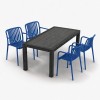 Σετ (5τμχ) Τραπεζαρία κήπου και Βεράντας Moda (120x70x75) GRD549-120-5-ANTBLU Ανθρακί-Μπλε