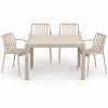 Σετ (5τμχ) Τραπεζαρία κήπου και Βεράντας Moda (120x70x75) GRD549-120-5-BG Μπεζ