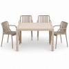 Σετ (5τμχ) Τραπεζαρία κήπου και Βεράντας Moda (120x70x75) GRD549-120-5-BGVZ Μπεζ-Βιζον