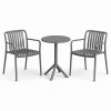 Σετ (3τμχ) Τραπέζι με 2 Καρέκλες Στρογγυλό 60x60x75 Moda GRD549-ROUND-GR Γκρι