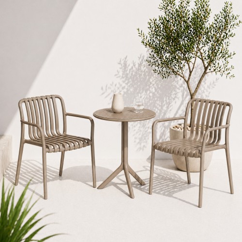 Σετ (3τμχ) Τραπέζι με 2 Καρέκλες Στρογγυλό 60x60x75 Moda GRD549-ROUND-VZ Βιζόν