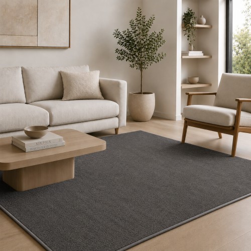 Γούνινο Χαλί Deluxe Μονόχρωμο Ανθρακί PST004-DGR-160 160x210cm