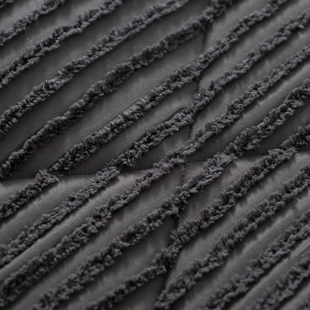 1 + 1 Δώρο Υπέρδιπλο Σετ Πάπλωμα 3τμχ Ruffles 220X240cm Ανθρακί (220X240cm) QLS-D-ANT