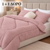 1 + 1 Δώρο Μονό Σετ Πάπλωμα 2 τμχ Ruffles Ροζ (160X220cm) QLS-S-PN