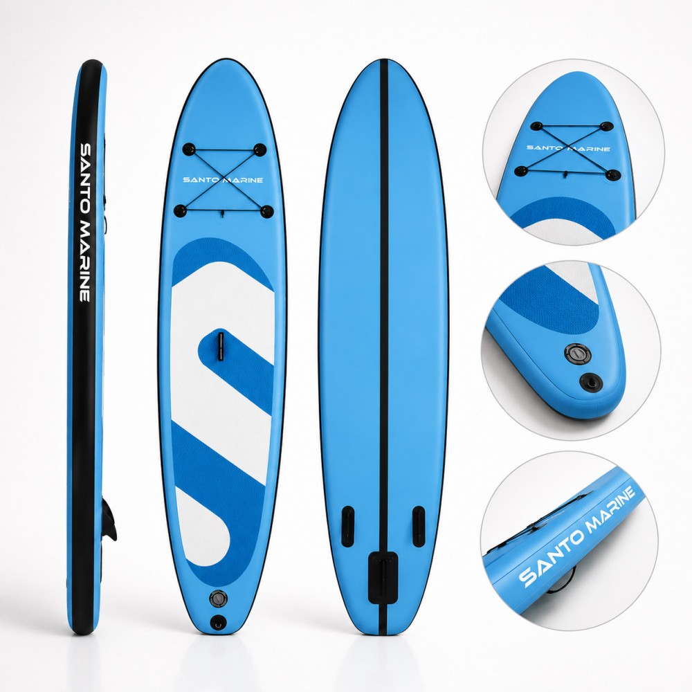 Σανίδα SUP Φουσκωτή Santo Marine 320x76x15cm Γαλάζιο με Κουπί SP003