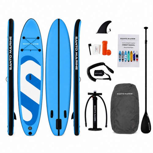 Σανίδα SUP Φουσκωτή Santo Marine 320x76x15cm Γαλάζιο με Κουπί SP003
