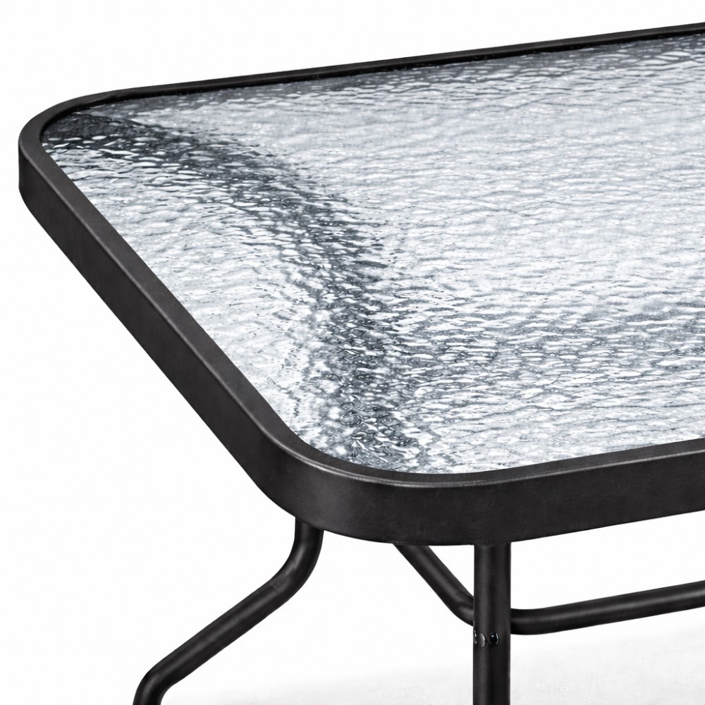 Μεταλλικό Τραπέζι Κήπου με Τζάμι Ασφαλείας 150x90x70cm Luma Ανθρακί YLGT-005A-150-ANT
