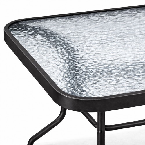 Μεταλλικό Τραπέζι Κήπου με Τζάμι Ασφαλείας 150x90x70cm Luma Ανθρακί YLGT-005A-150-ANT