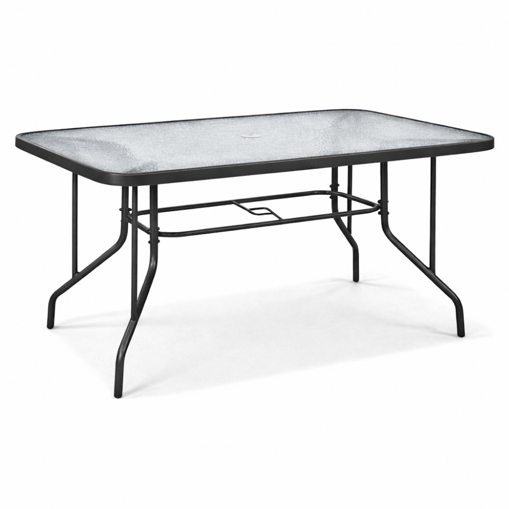 Μεταλλικό Τραπέζι Κήπου με Τζάμι Ασφαλείας 150x90x70cm Luma Ανθρακί YLGT-005A-150-ANT