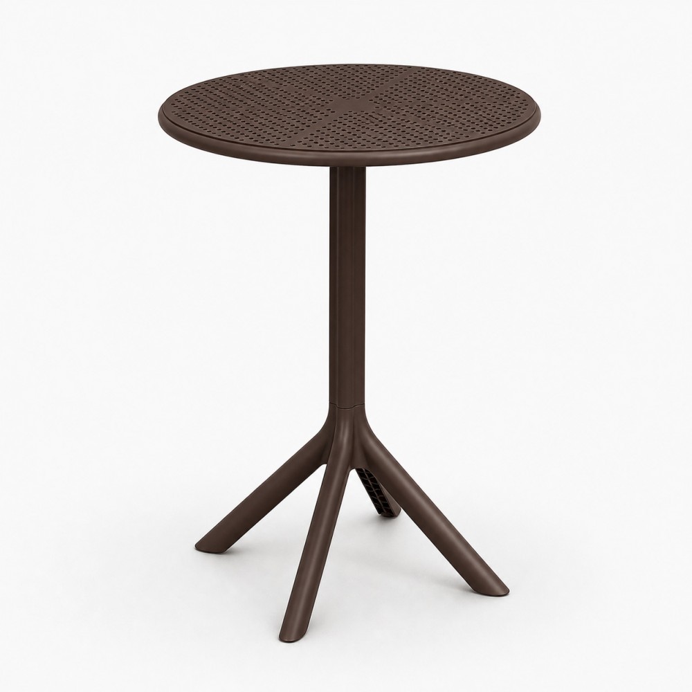 Τραπέζι Στρογγυλό Πολυπροπυλένιο 60×60×75cm TB018-75-BR Καφέ