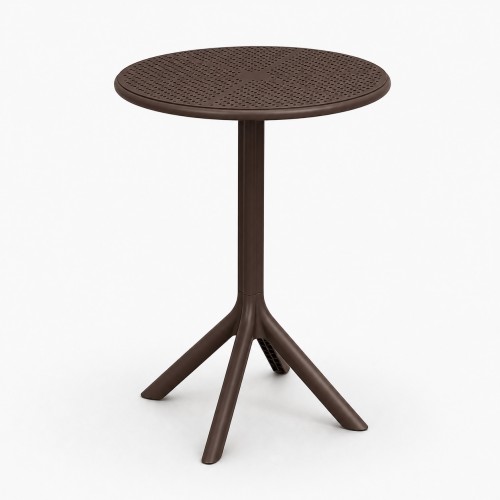 Τραπέζι Στρογγυλό Πολυπροπυλένιο 60×60×75cm TB018-75-BR Καφέ