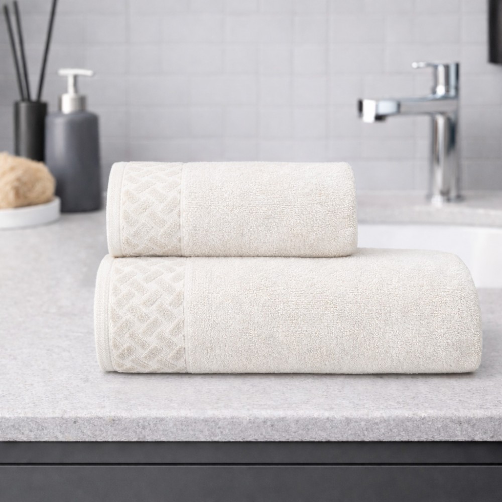 Σετ Πετσέτες Βαμβακερές 2τμχ Lina Ιβουάρ TW29-IV