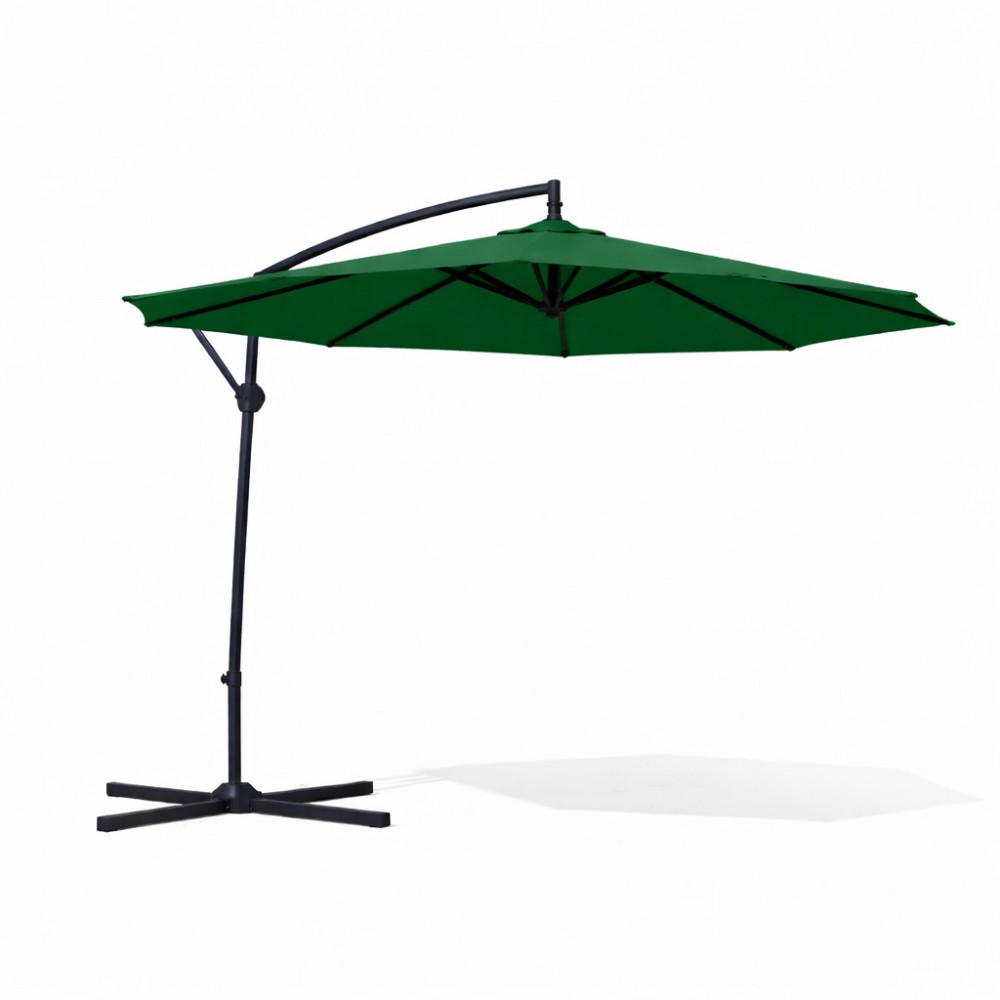 Banana Ατσάλινη Αδιάβροχη Ομπρέλα εξωτερικού χώρου 3m με Μανιβέλα U1003-GRN Πράσινο