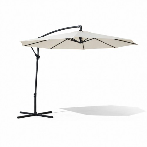 Banana Ατσάλινη Αδιάβροχη Ομπρέλα εξωτερικού χώρου 3m με Μανιβέλα U1003-IV Ιβουάρ