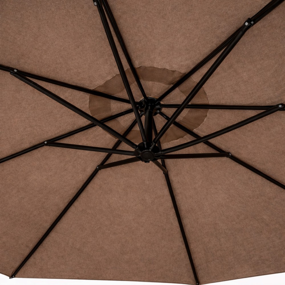 Banana Ατσάλινη Αδιάβροχη Ομπρέλα εξωτερικού χώρου 3m με Μανιβέλα U1003-VZ Βιζόν